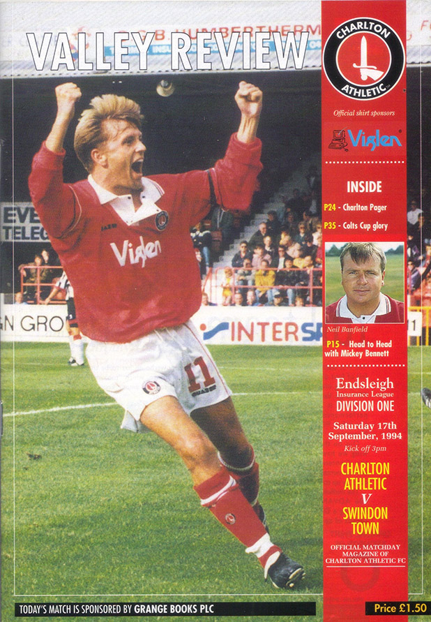<b>Saturday, September 17, 1994</b><br />vs. Charlton Athletic (Away)